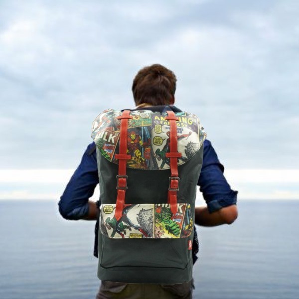 MVL Marvel Comic Travel Backpack with Shoe Compartment RFID Blocking Large Space
