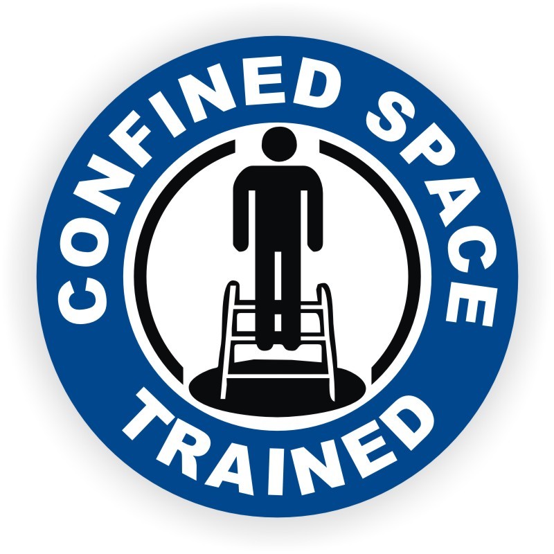 Confined Space Trained Hard Hat Sticker  Helmet Decal Safety Label Emblems