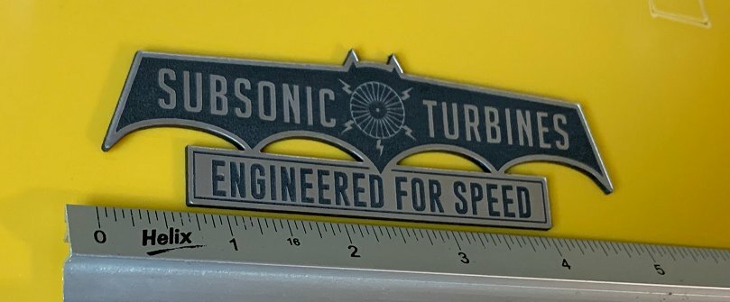 CUSTOM SUBSONIC TURBINES CAR EMBLEM BATMOBILE BATMAN 1966