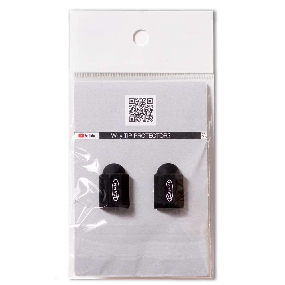 KAMUI Billiard Cue Tip Protector 2-Pack Leather Burnisher (Black)