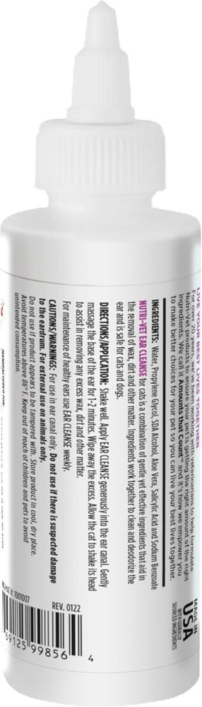 Effective Cat Ear Cleaner - 4oz Gentle Solution for Itchy Ears & Deodorizing