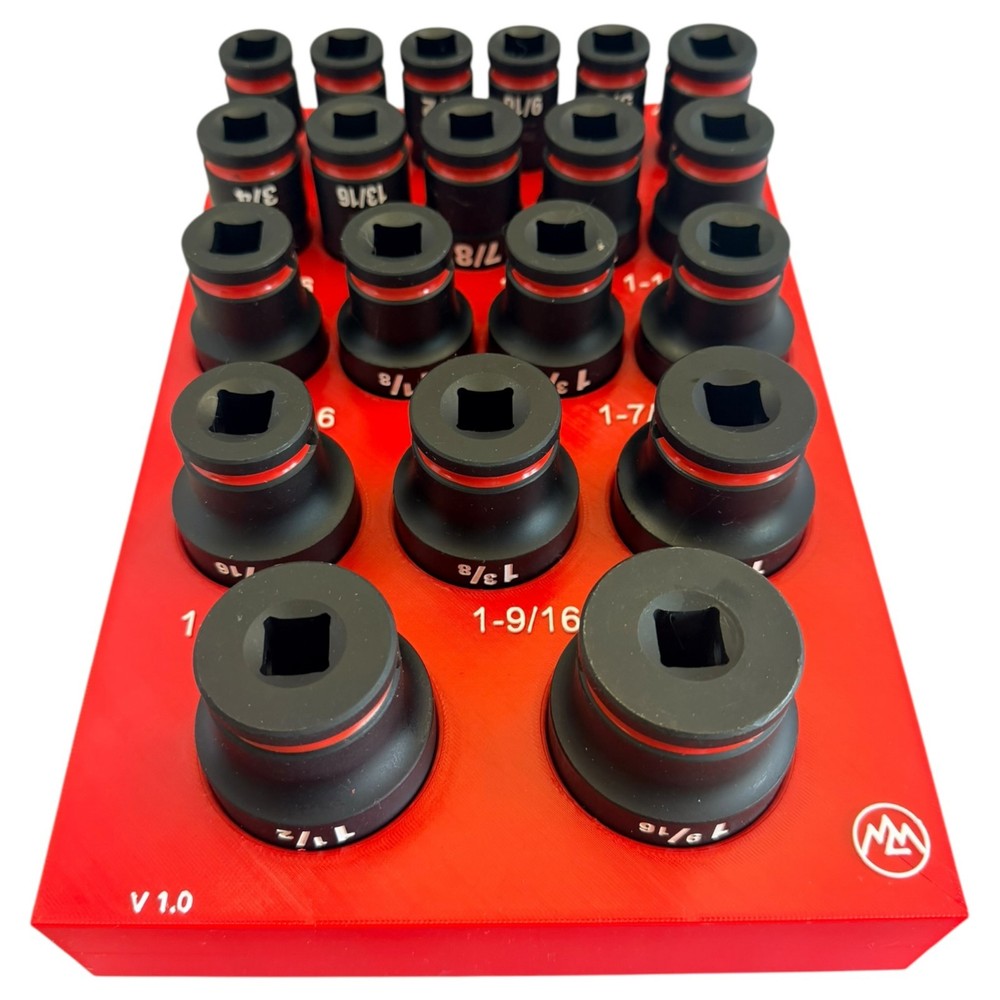Milwaukee Packout 1/2" SAE Deep Impact Socket Tray 3D Printed 49-66-7012