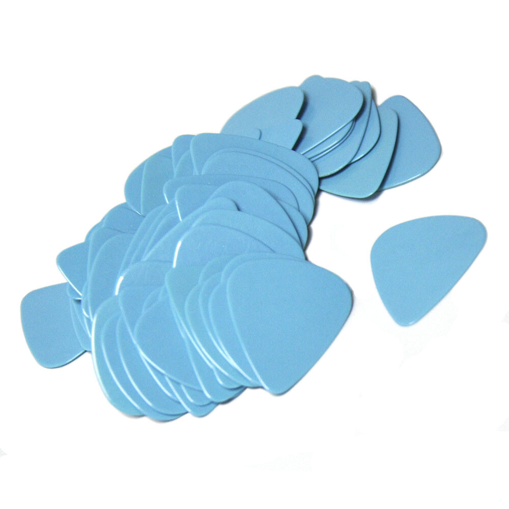 Lots of 100pcs Solid Sky Blue Celluloid 0.71mm Medium Blank Guitar Picks