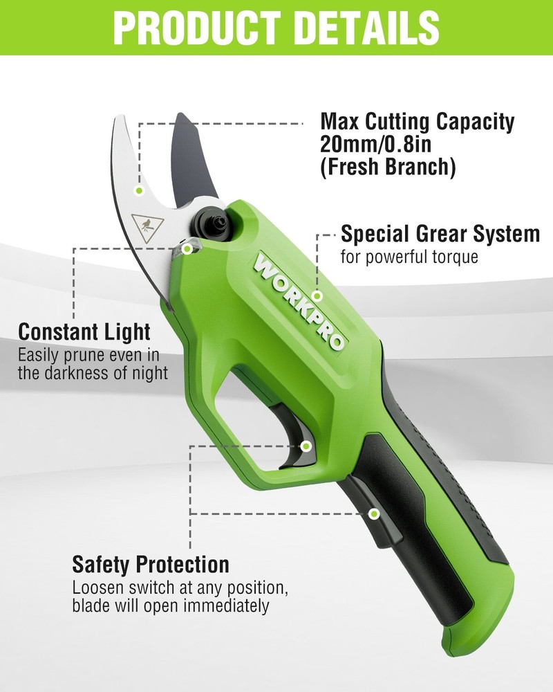 7.2V Battery Powered Electric Garden Scissors Pruning Shear Cordless Tree Pruner