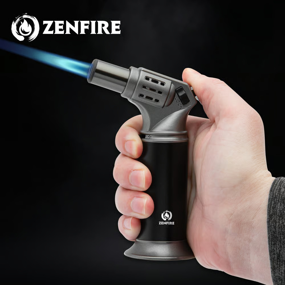 Zenfire Butane Pistol Torch Lighter - Adjustable Flame, Safety Lock Feature