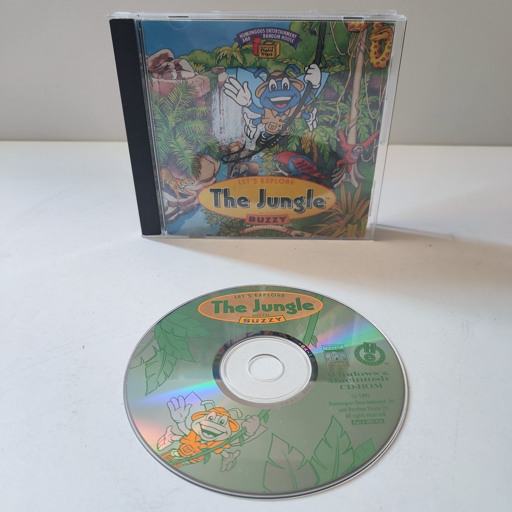 LET'S EXPLORE THE JUNGLE WITH BUZZY CD-ROM PC LEARNING GAME 2001