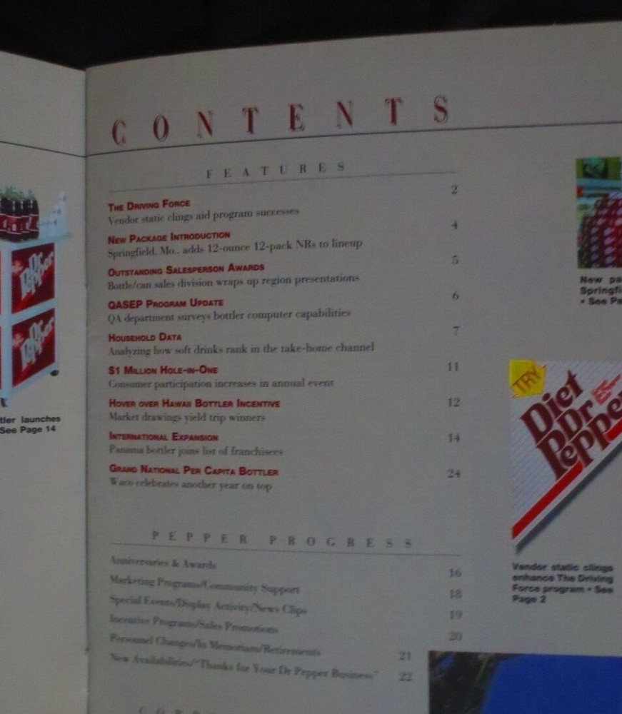 DR PEPPER CLOCK DIAL FALL 1992 MAGAZINE