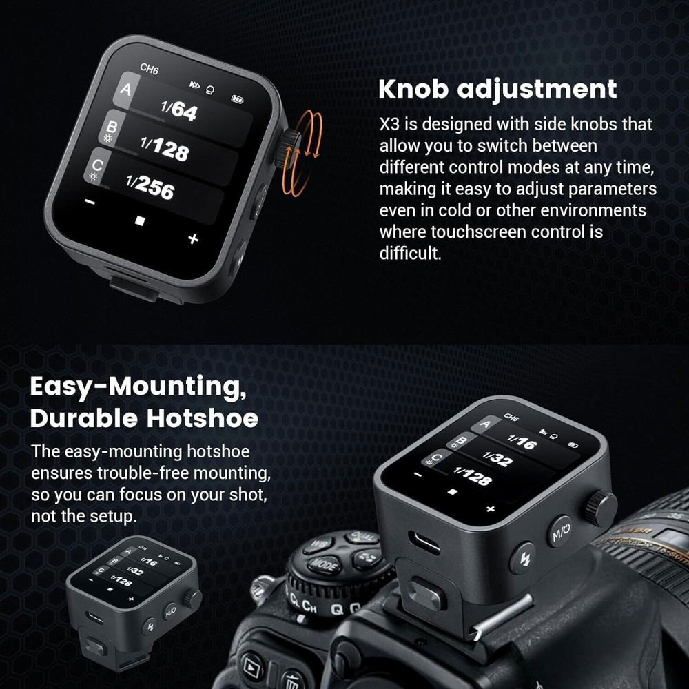 Godox X3S TTL Wireless Flash Trigger 2.4G Wireless Touchscreen Flash Transmitter