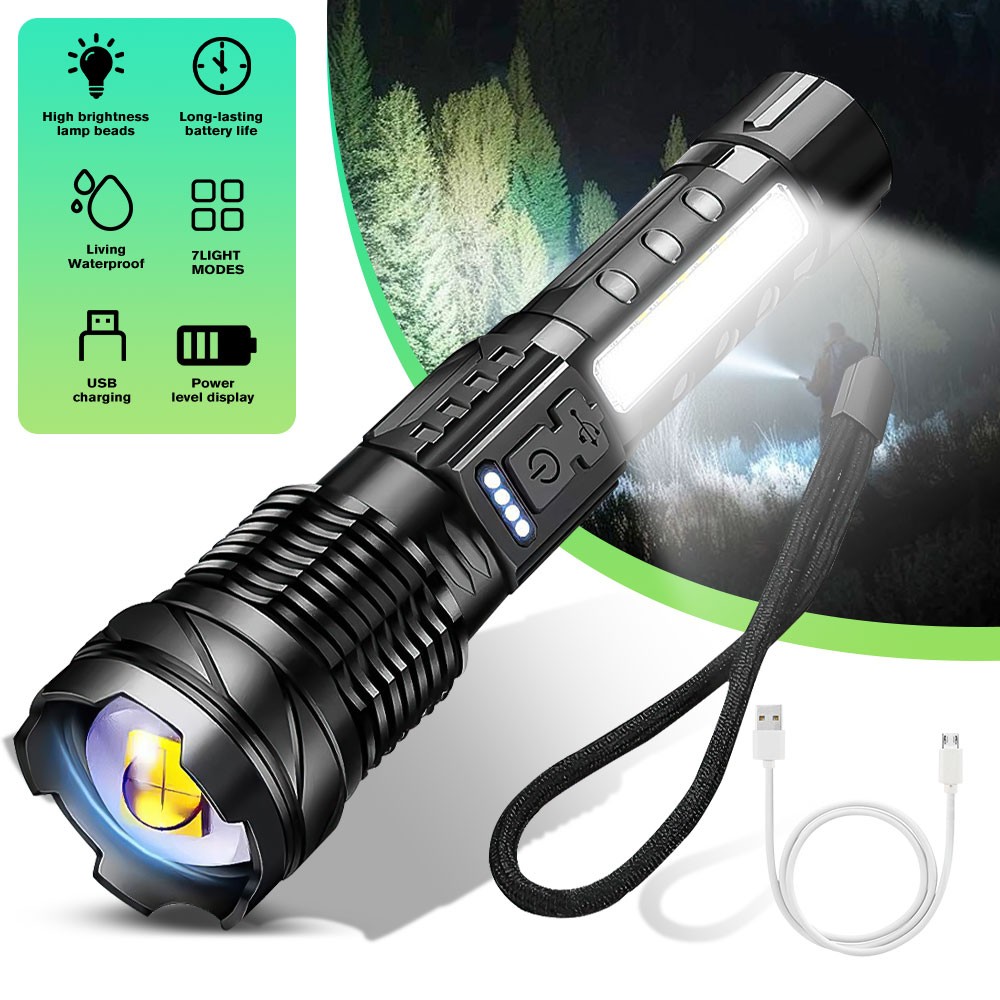Rechargeable 9900000LM LED Flashlight Tactical Super Bright Torch LED Work Light