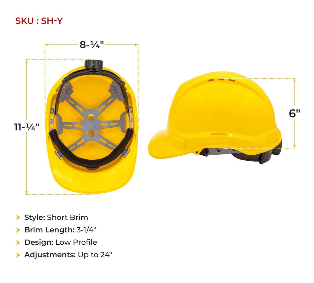 (2 Pack) Safety Helmet - Yellow (Type 1 ABS Material)