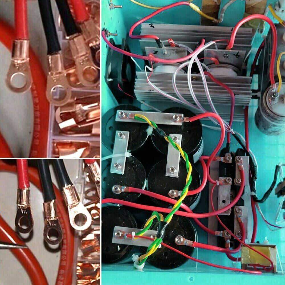 240Pcs Copper Battery Wire Lugs Ends Cable Eyelets Ring Terminals Connectors Set