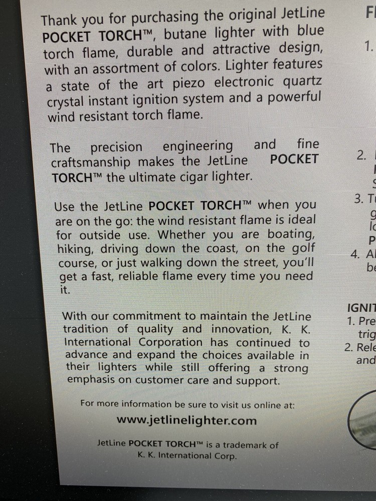 Jetline Pocket Torch Mega Jet Single Flame - Orange - New