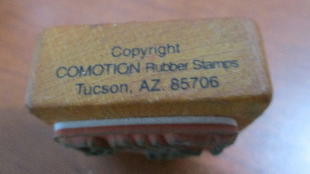 COMOTION Rubber Stamp on Wood~TO: FROM: