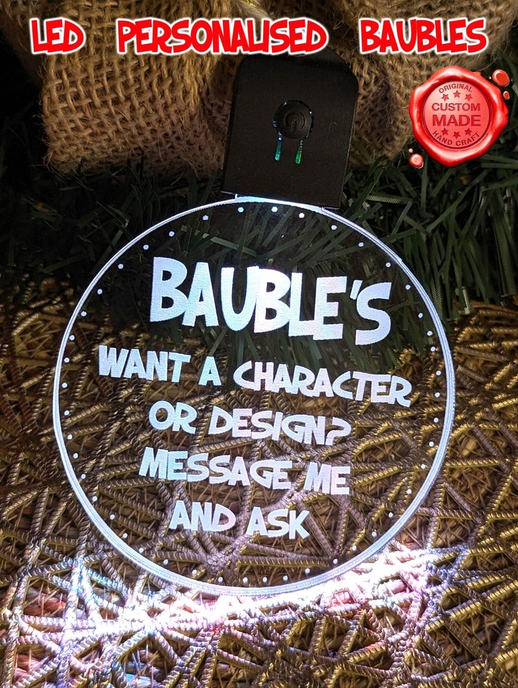Canberra Raiders Personalised Name Christmas Bauble LED Light Up Decoration