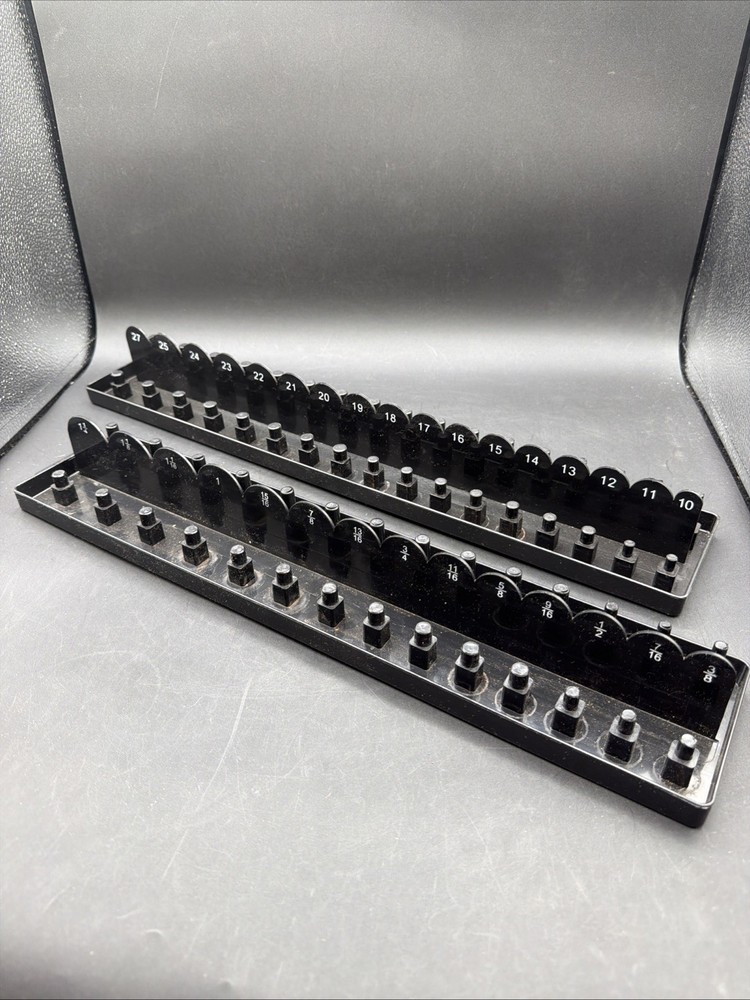 1/2" Drive SAE & Metric Socket Tray Holders - Standard & Deep Organizer Set