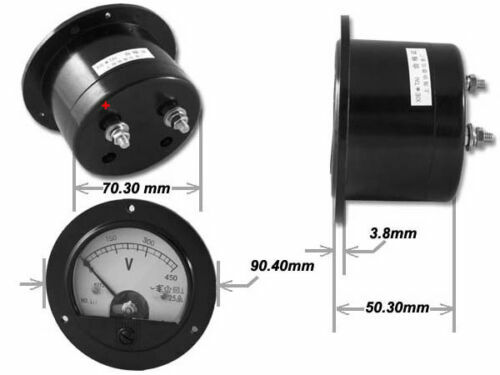 62C2 DC 0-20V Round Analog Panel Meter Volt Voltage Meter Voltmeter Gauge DC 20V