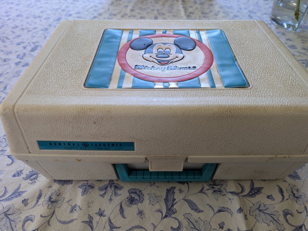 Vintage General Electric Mickey Mouse Record Player - Runs
