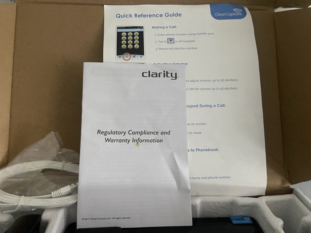 Clarity Ensemble Digital Touch Screen Amplified Closed Caption Clear Captions