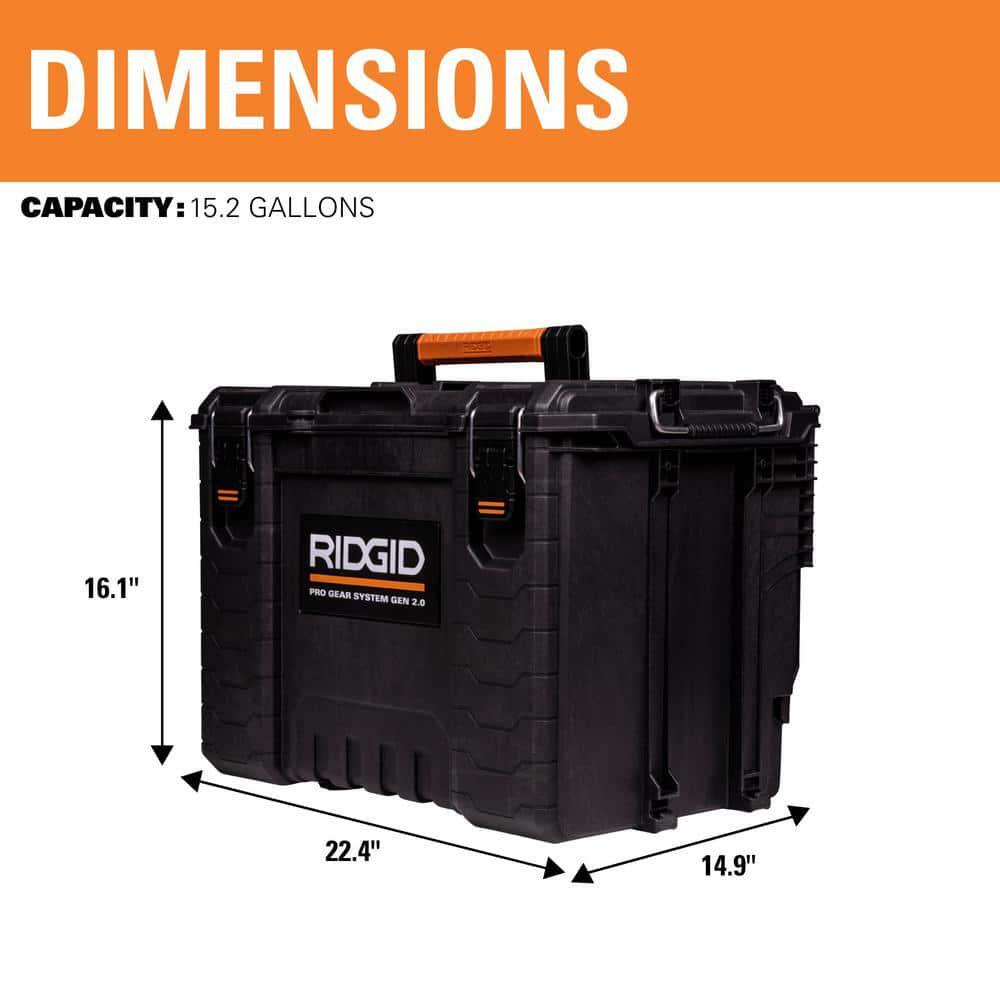 RIDGID 2.0 Pro Gear System Power Tool Case and Storage Tool Box