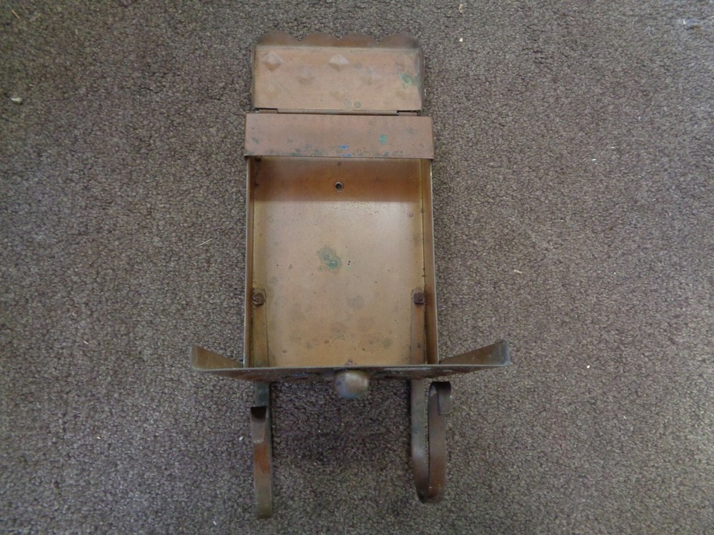 VINTAGE 1940-60s SOLID COPPER MAILBOX UNMOLESTED FRONT SLOT +TOP LIFT+BODY OPENS