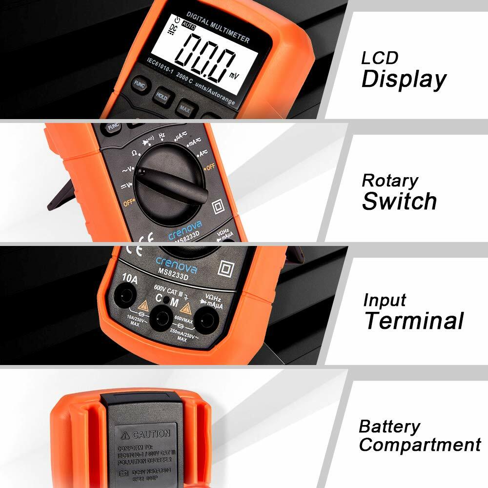 PRO Digital Multimeter Volt Meter Tester Electric OHM AC DC RMS Auto Range