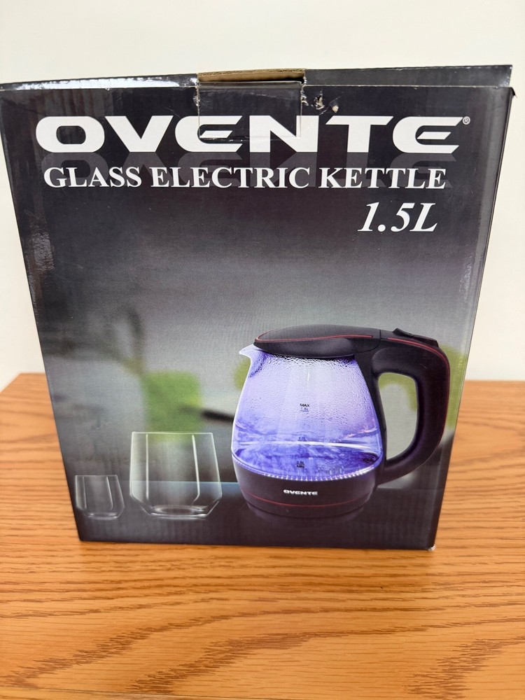 OVENTE Glass Electric Kettle 1.5L  Fast Boiling Auto Shut Off Coffee Tea Maker