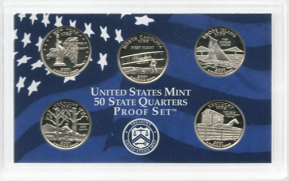 2001-S US PROOF SET - 10 Coins Includes State Quarters