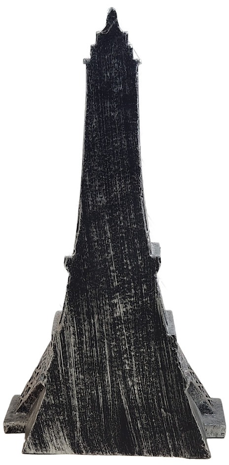 Eiffel Tower Distressed Pewter Bookend Table Decor 11.5 in High Shelf Display