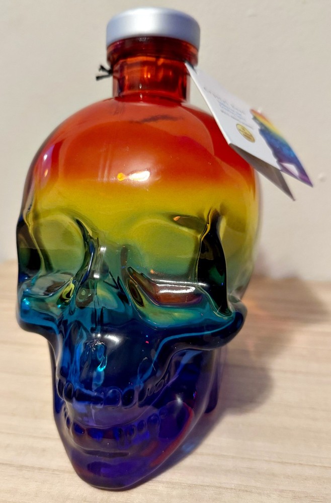 💀 Crystal Head Vodka 💀 skull 💀 Limited Edition Pride 💀  Empty Bottle & Tag