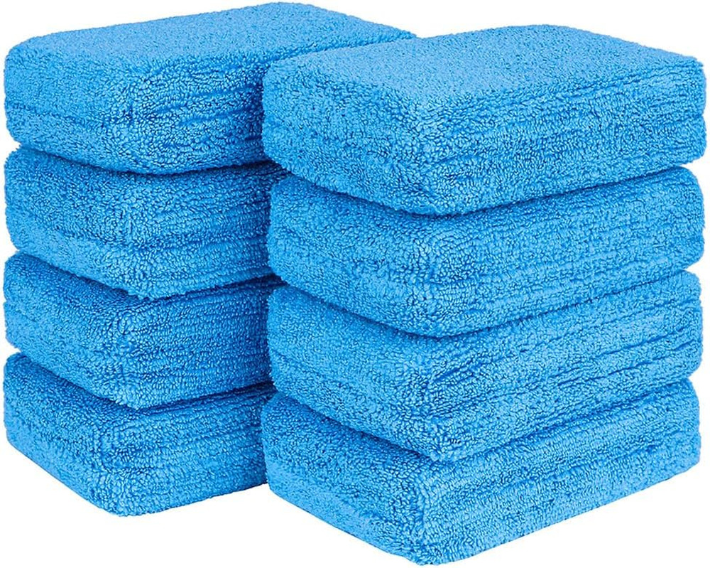 Microfiber Car Applicator Pads 8 Pack 5"x3" Wax Polish Sponge