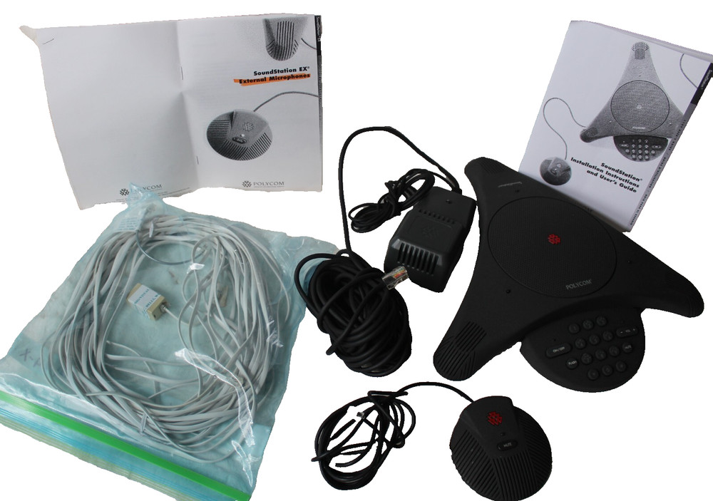 Polycom SoundStation 2 Conference Speaker Phone Wall Module External Microphone