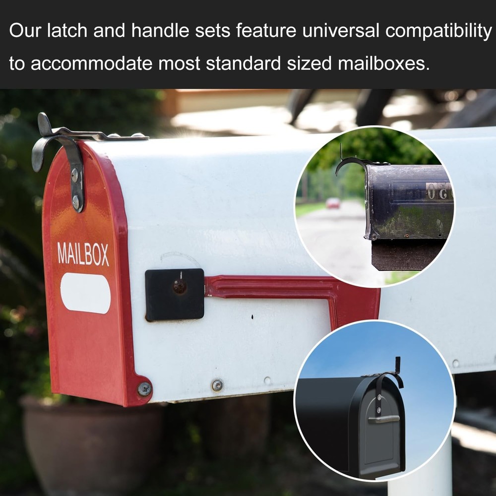 Mailbox Latch and Handle Kit, Metal Secure Replacement Set for Mailbox Door