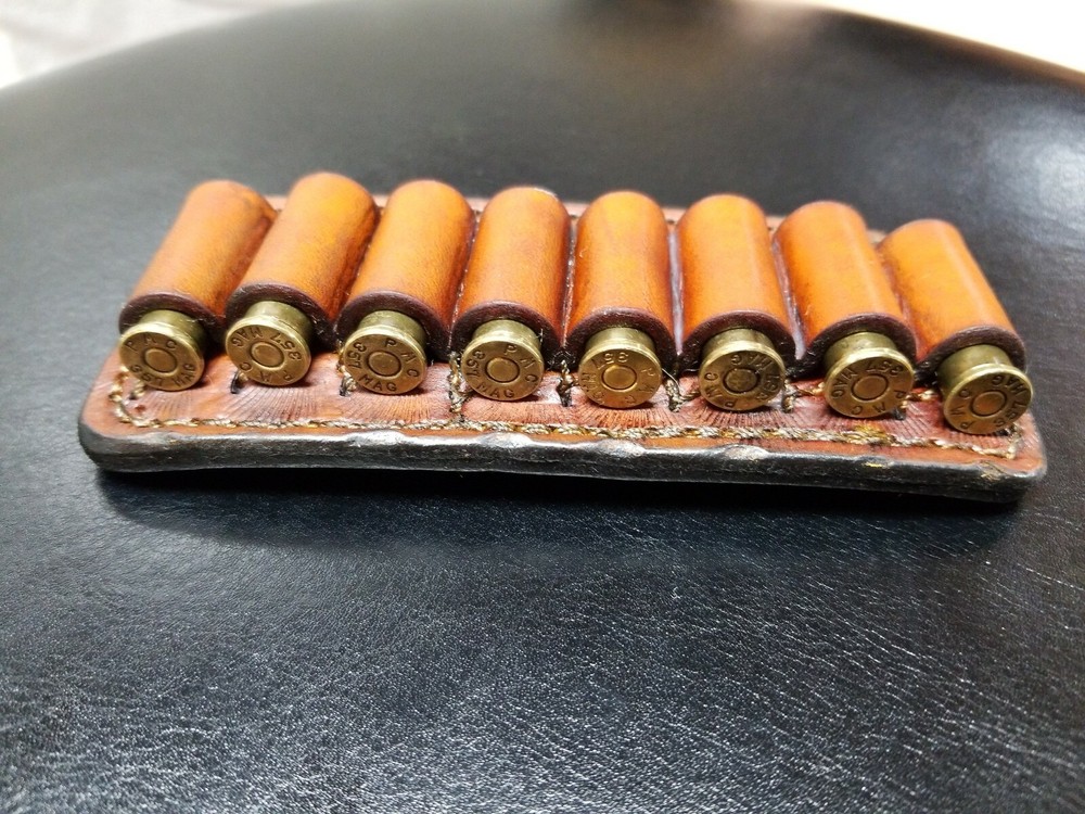 357 /38 Belt Clip Ammo Loops. Leather