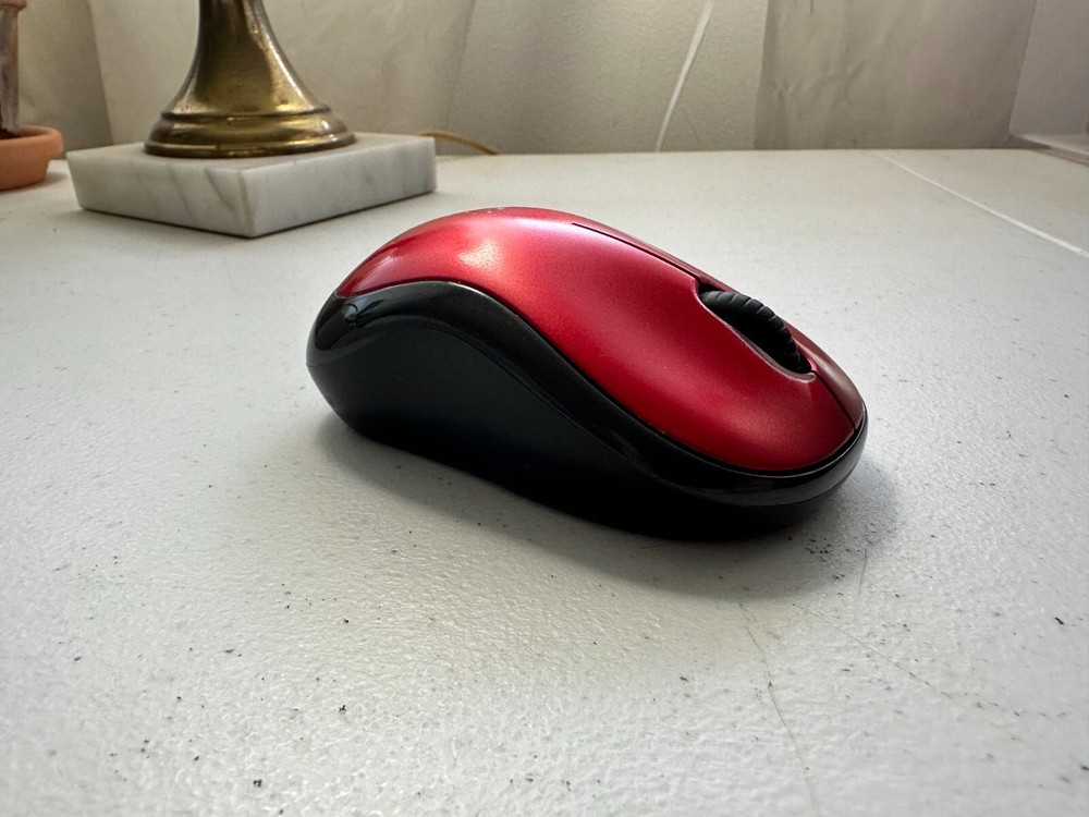 LOGITECH M185 MOUSE (RED) WITH RECEIVER