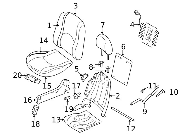 Genuine Ford Headrest 9L8Z-78611A08-BB