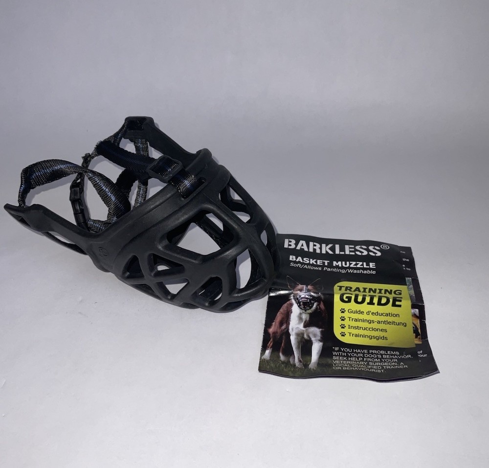 BARKLESS Dog Muzzle, Basket Muzzle for Biting, Chewing and Scavenging Size M
