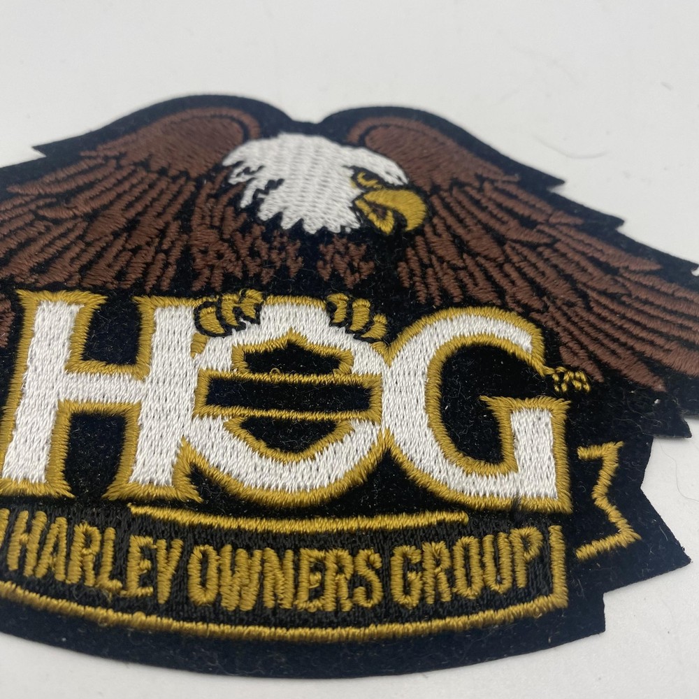 Harley-Davidson HOG Harley Owners Group Embroidered Back Patch Eagle Brown Gold