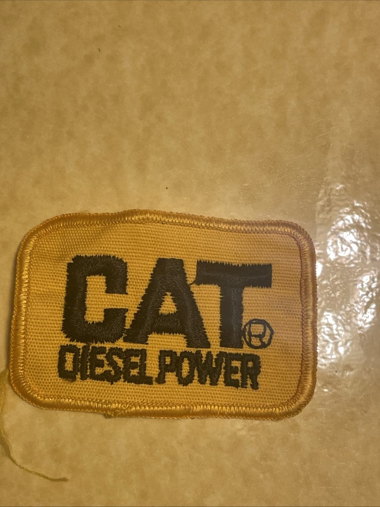 Classic Cat Diesel Power Embroidered Patch Yellow Black