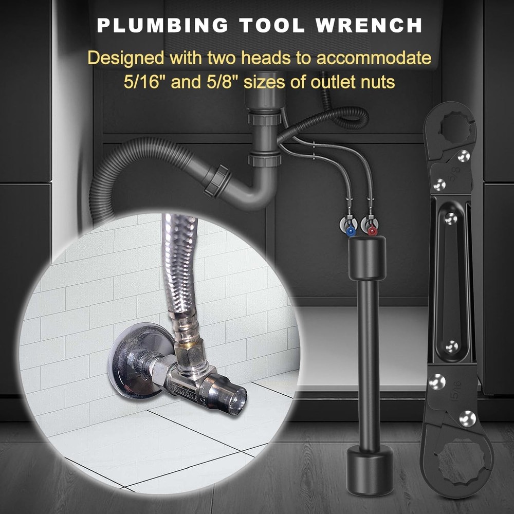 Angle Stop Wrench Kit for Professional Plumbers Compact Adjustable Plumbing Tool