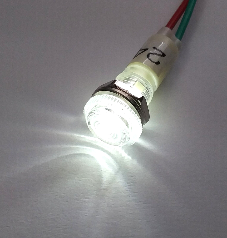 BBT 24 volt Waterproof White LED Low-Profile Indicator Light