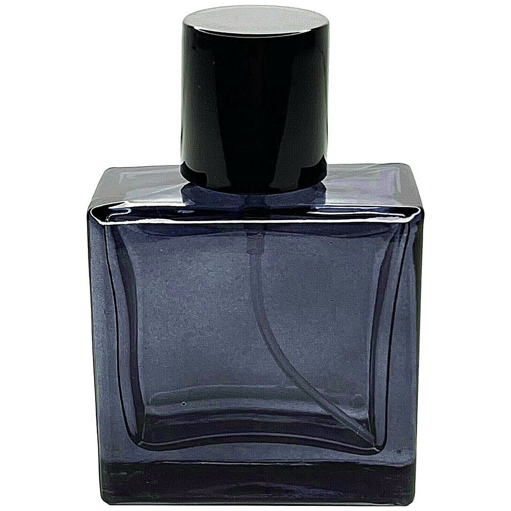 30ml 1oz blue empty glass perfume square spray bottles silver atomizer