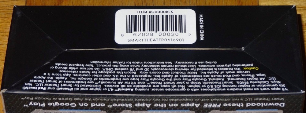 Smart Theater Virtual Reality Headset Black Strap iPhone Android Smartphone New