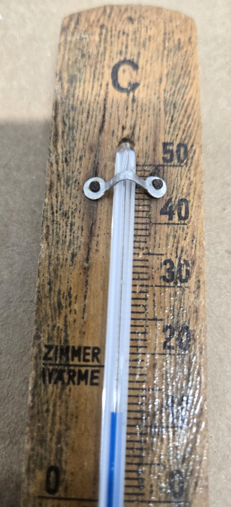 Antique Wood Wall Thermometer German ?