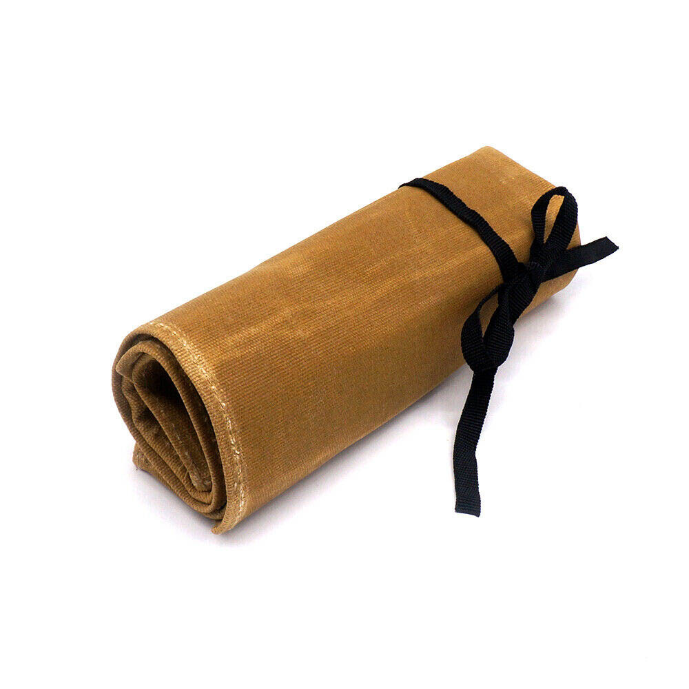 Waterproof Foldable Canvas Chef Knife Bag Roll Kitchen Culinary Storage Tools