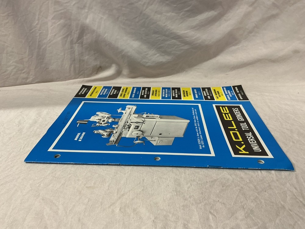 KO Lee K.O. Lee Surface Tool Grinders September 17, 1976 Model B2060H Catalog
