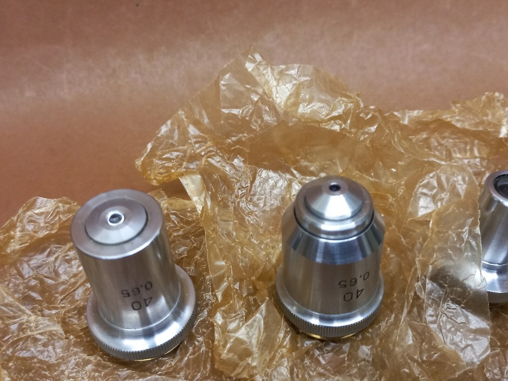 Soviet Vintage Microscope Lenses LOMO New!!! Set, USSR Microscope Accessories