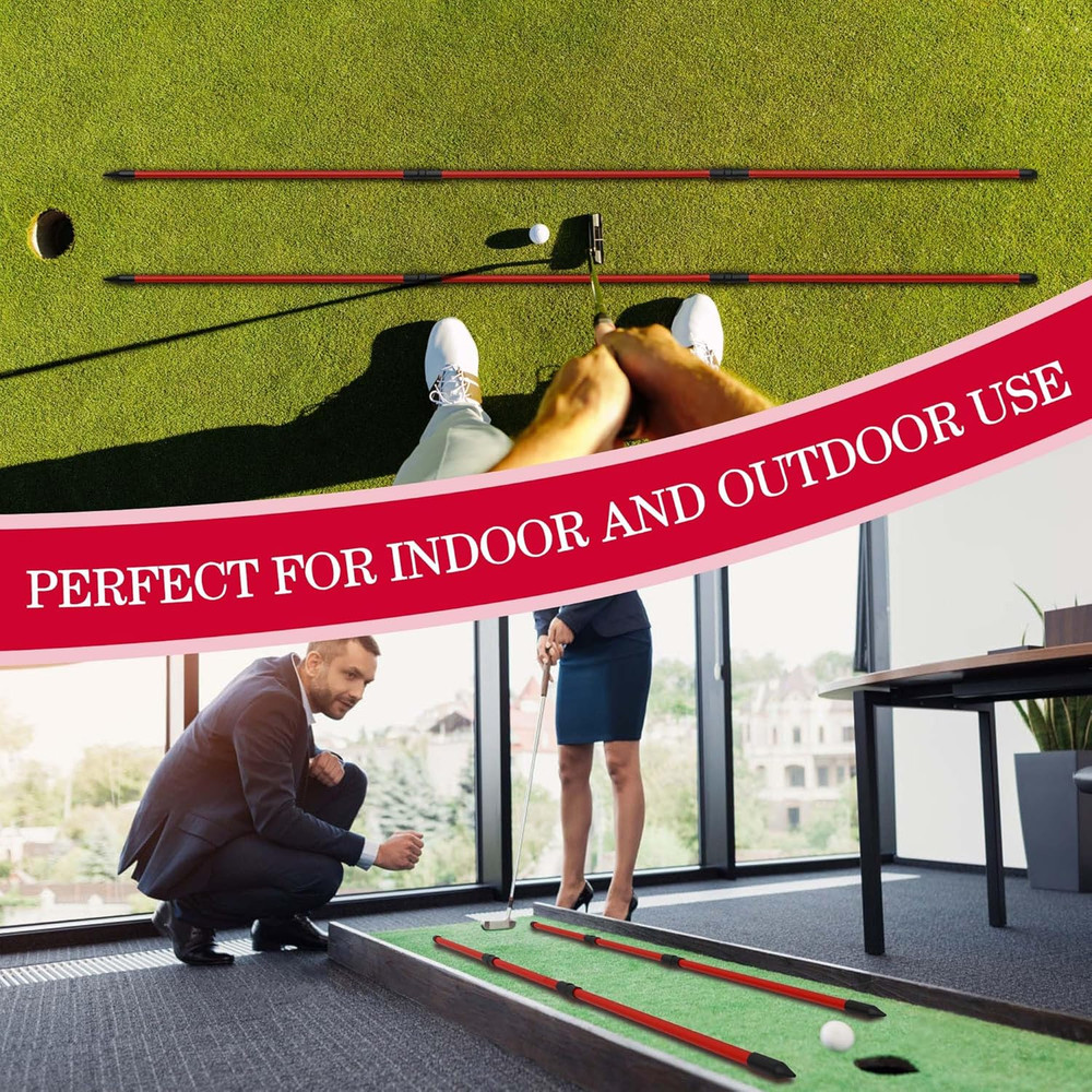 Golf Alignment Sticks 2 Pack,Upgraded 48" Collapsible Alignment Stick Golf Train