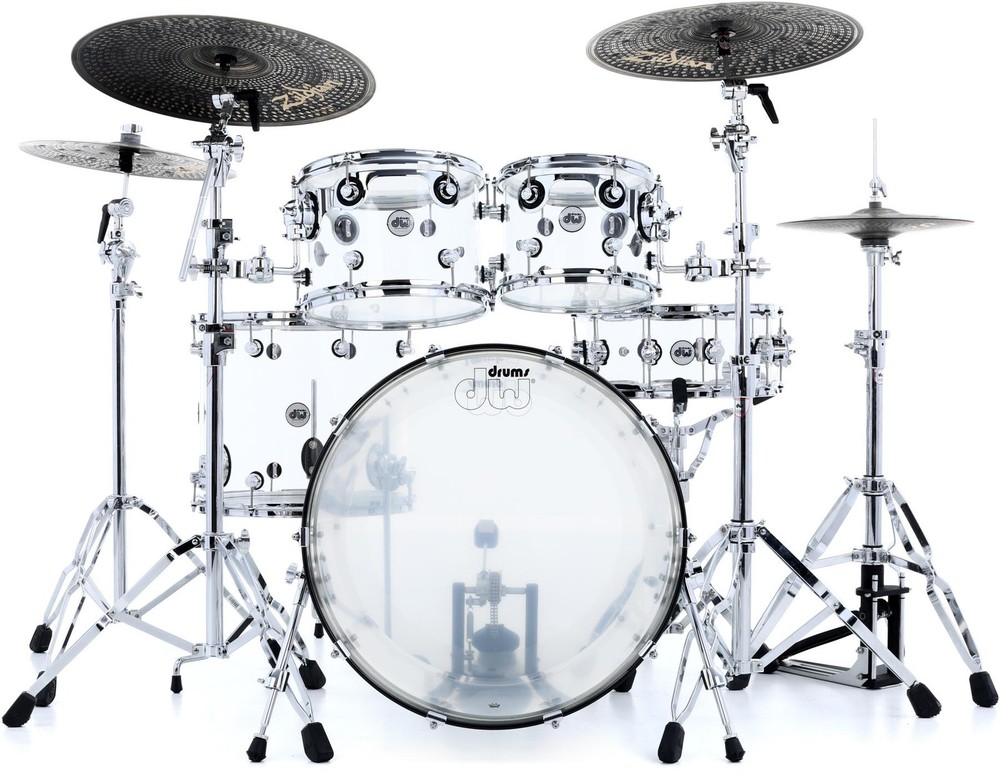 DW Design Series Clear Acrylic 4-Piece Drum Shell Pack