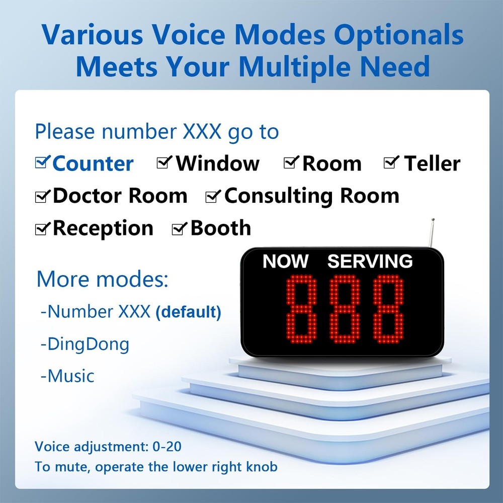 Take a Number System Waiting Number System with Ticket Dispenser 3 Digit Numb...