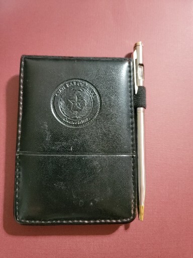 STATE OF TEXAS LEARHER NOTE PAD AND PEN